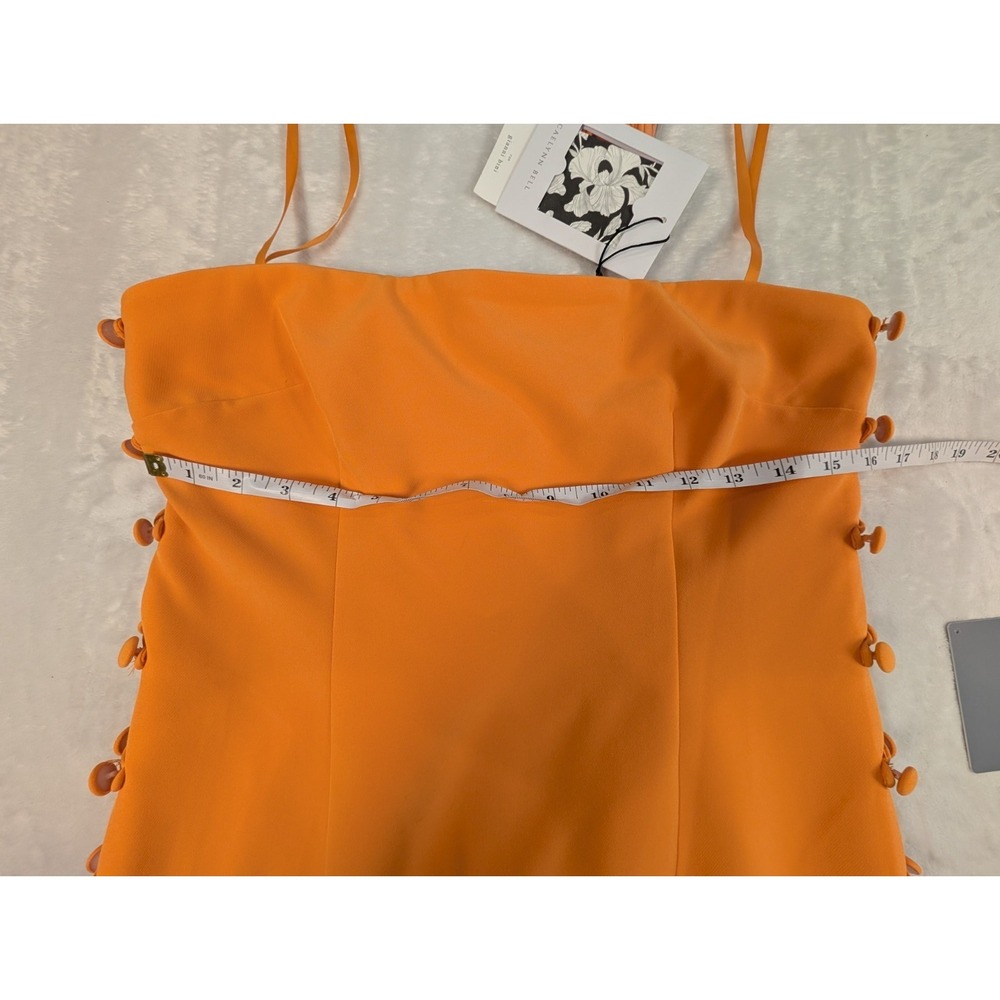 Gianna Bini Caelynn Bell Orange Midi Dress Size 10 Removable Straps READ - Picture 7 of 10